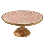 Paris Prix Présentoir à Gâteaux Mosaïque Cœur en Bois  Freddy  30cm Rose