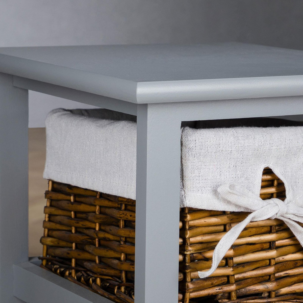 IDIMEX Table de chevet NOKOMIS avec 2 paniers en bois