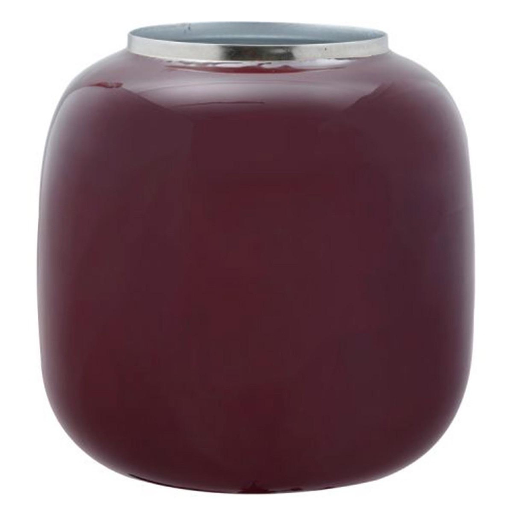 Voir la diapositive 1 : Paris Prix Vase Rond Design  Bynta  17cm Prune & Argent