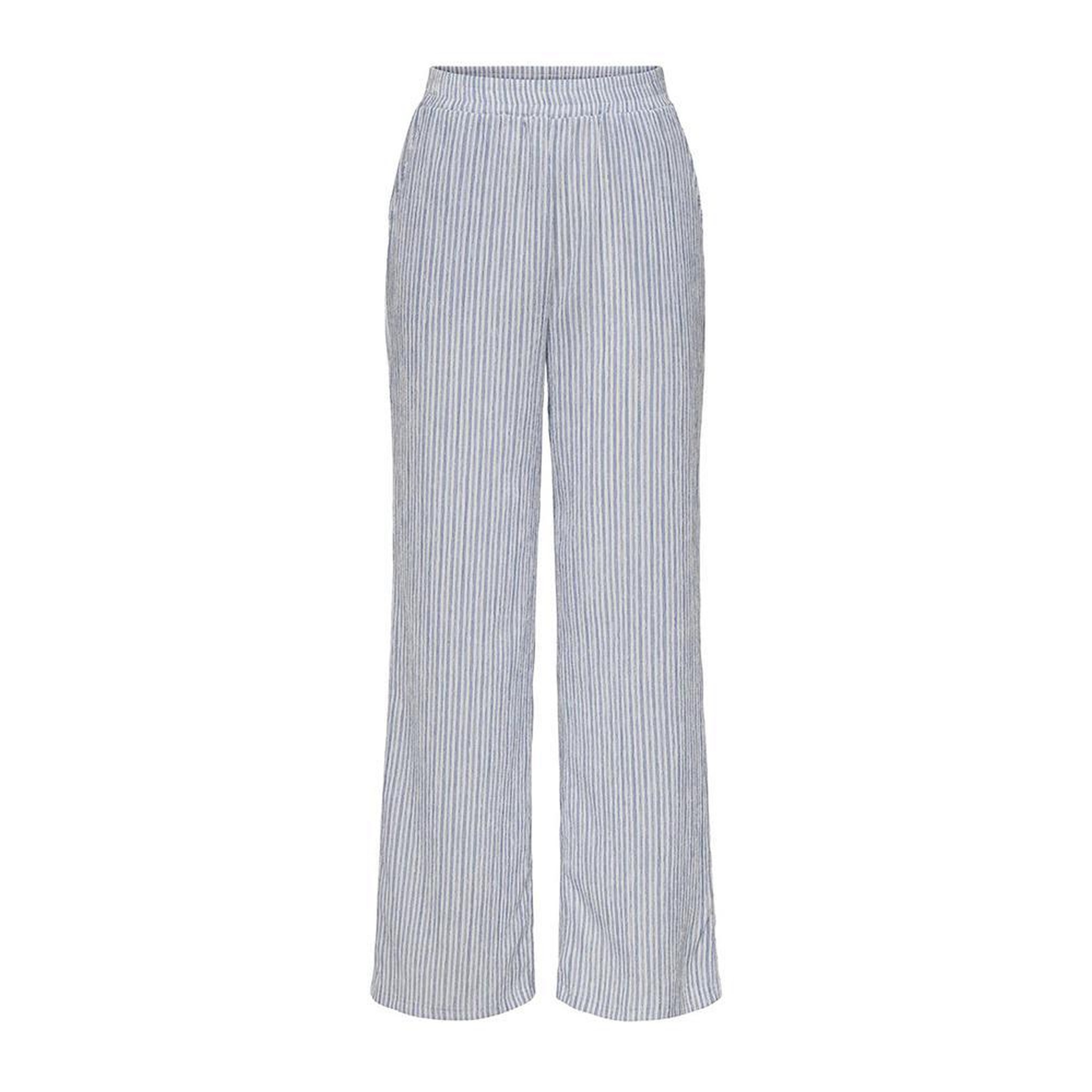 JACQUELINE DE YONG Pantalon Blanc/Bleu Femme JDY Ocean. Coloris disponibles : Bleu