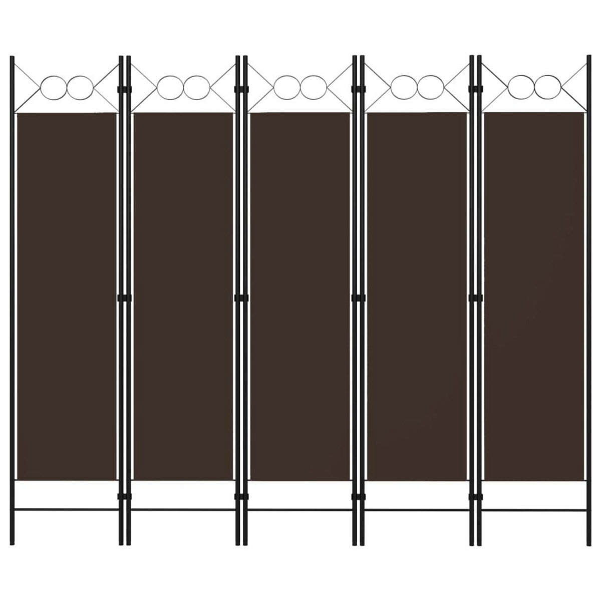 VIDAXL Cloison de separation 5 panneaux Marron 200x180 cm