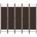 VIDAXL Cloison de separation 5 panneaux Marron 200x180 cm