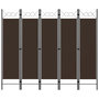 Voir la diapositive 1 : VIDAXL Cloison de separation 5 panneaux Marron 200x180 cm