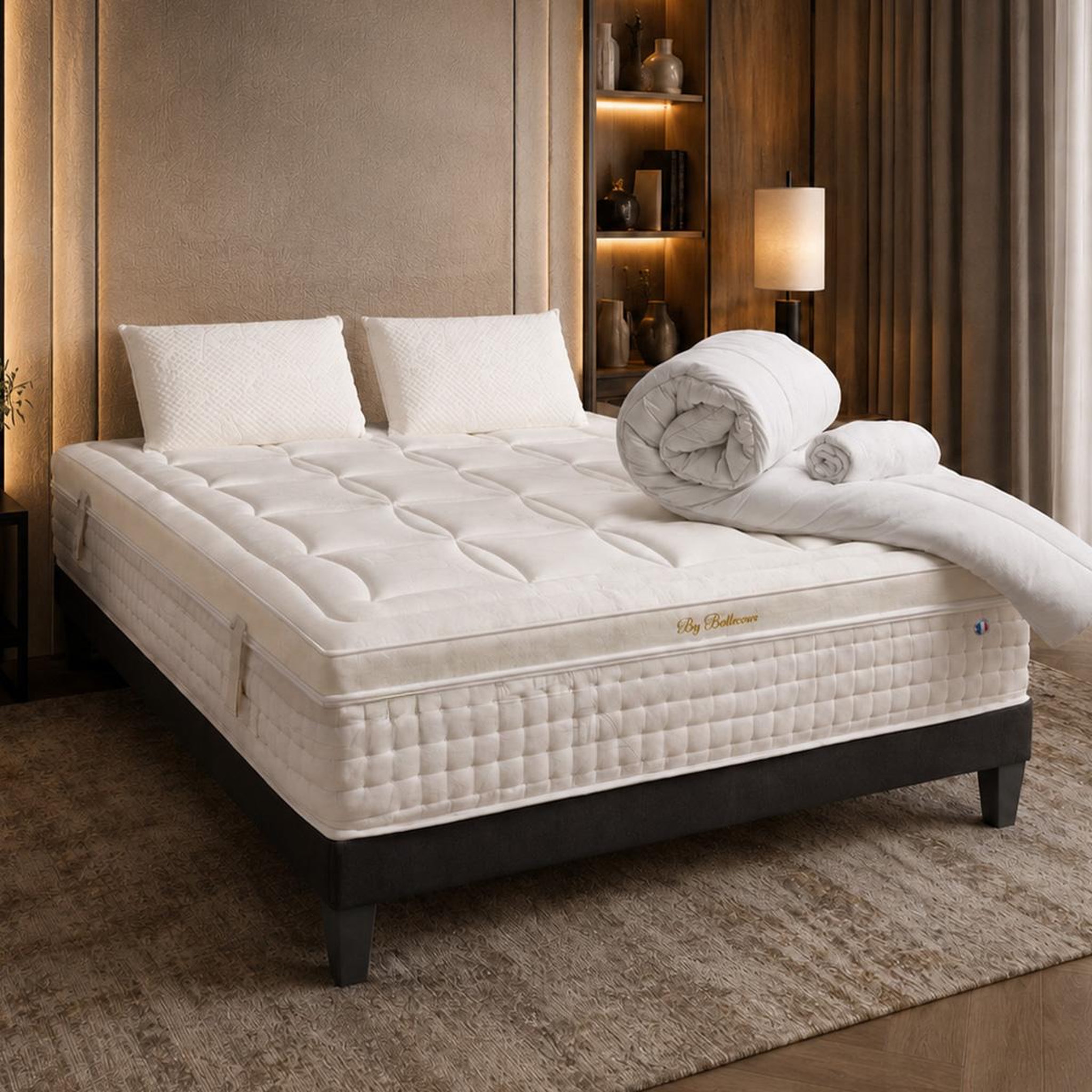 Voir la diapositive 3 : BELLECOUR Bellecour literie | pack prêt à dormir empereur | matelas mémoire de forme + sommier + accessoires