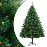 VIDAXL Sapin de Noël artificiel a charnieres avec support 150 cm