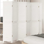 VIDAXL Cloison de separation 6 panneaux blanc bois de paulownia massif