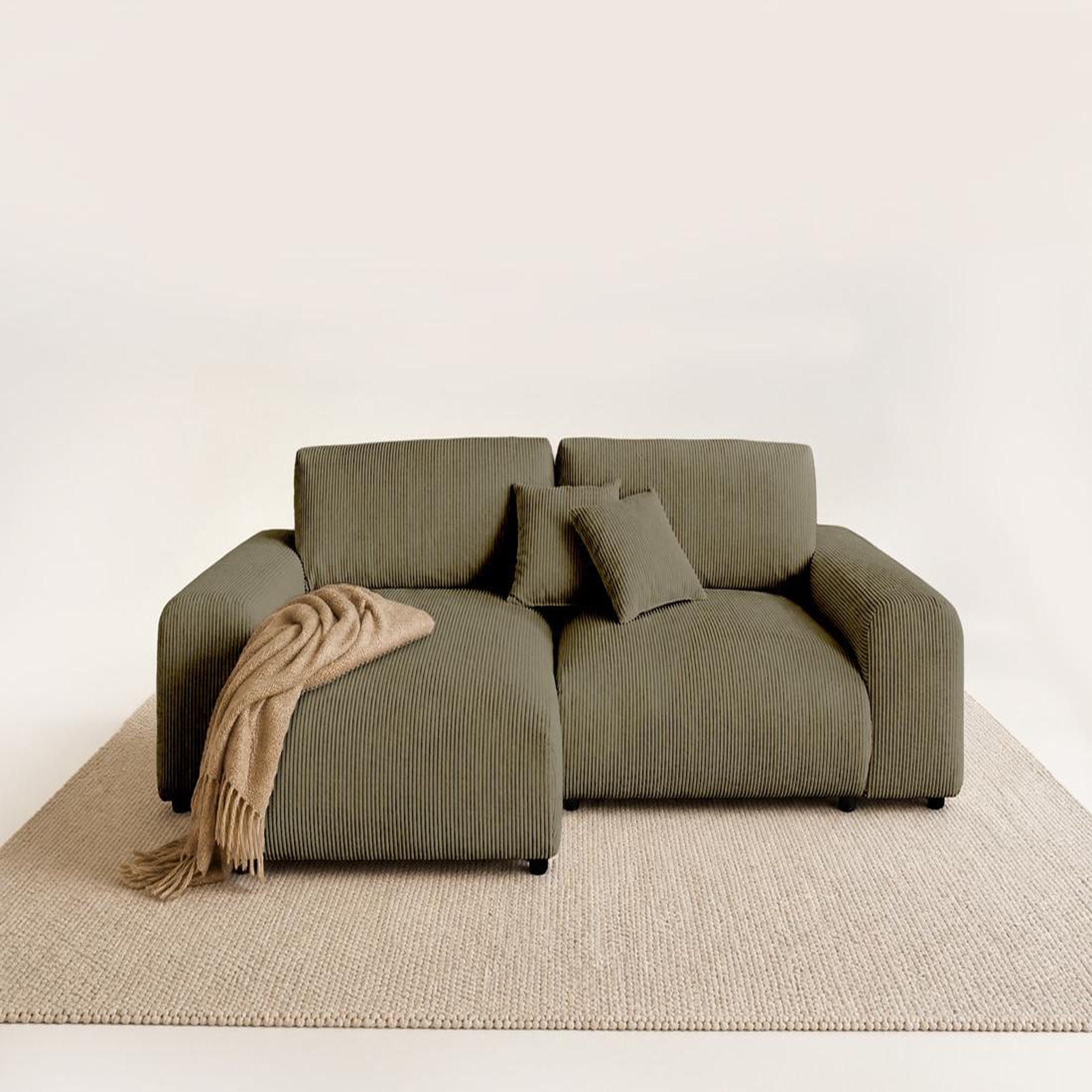 Voir la diapositive 4 : BEST MOBILIER Garance - canapé d'angle réversible - 4 places - en velours côtelé