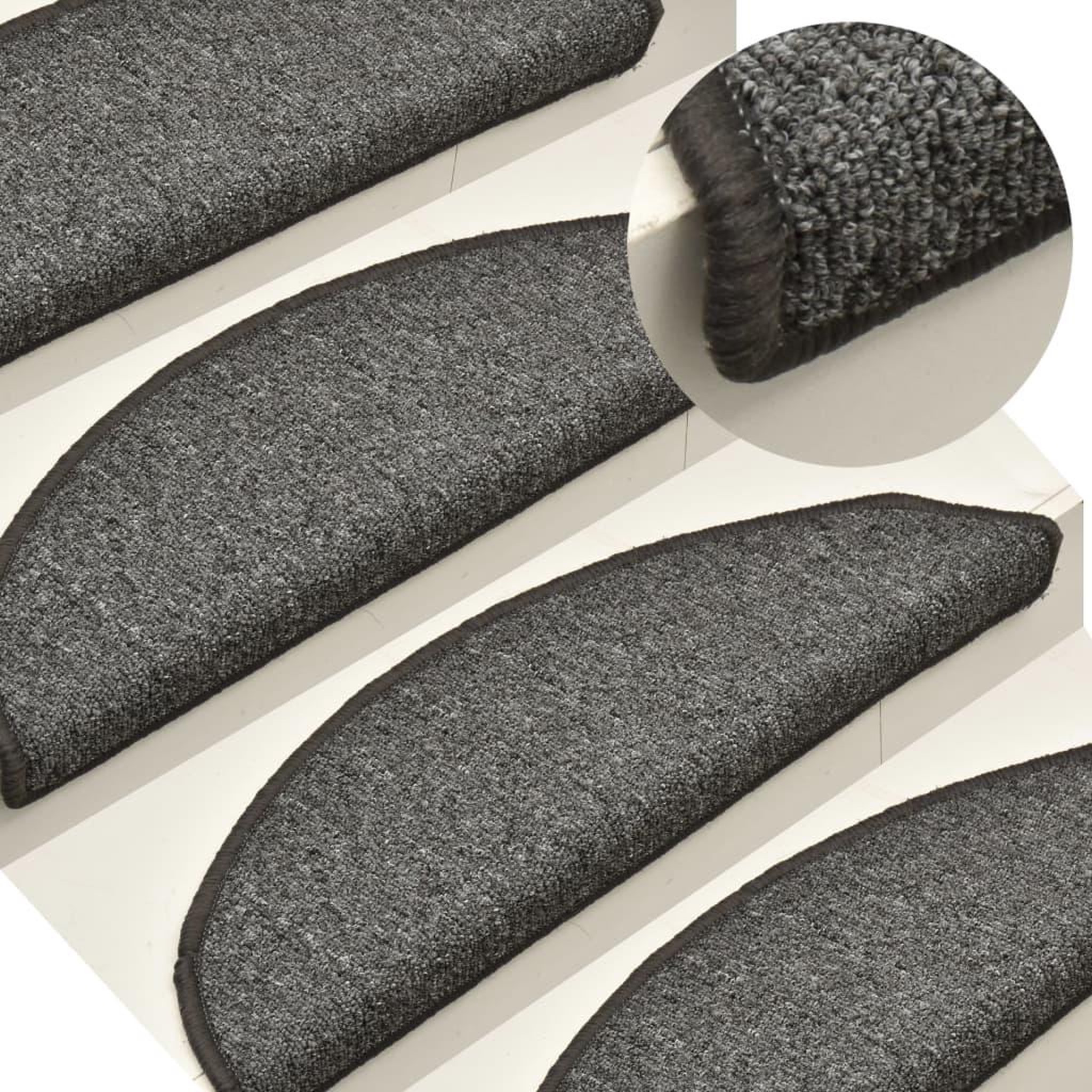 Voir la diapositive 1 : VIDAXL Tapis de marches d'escalier 15 pcs Gris fonce 56x17x3 cm