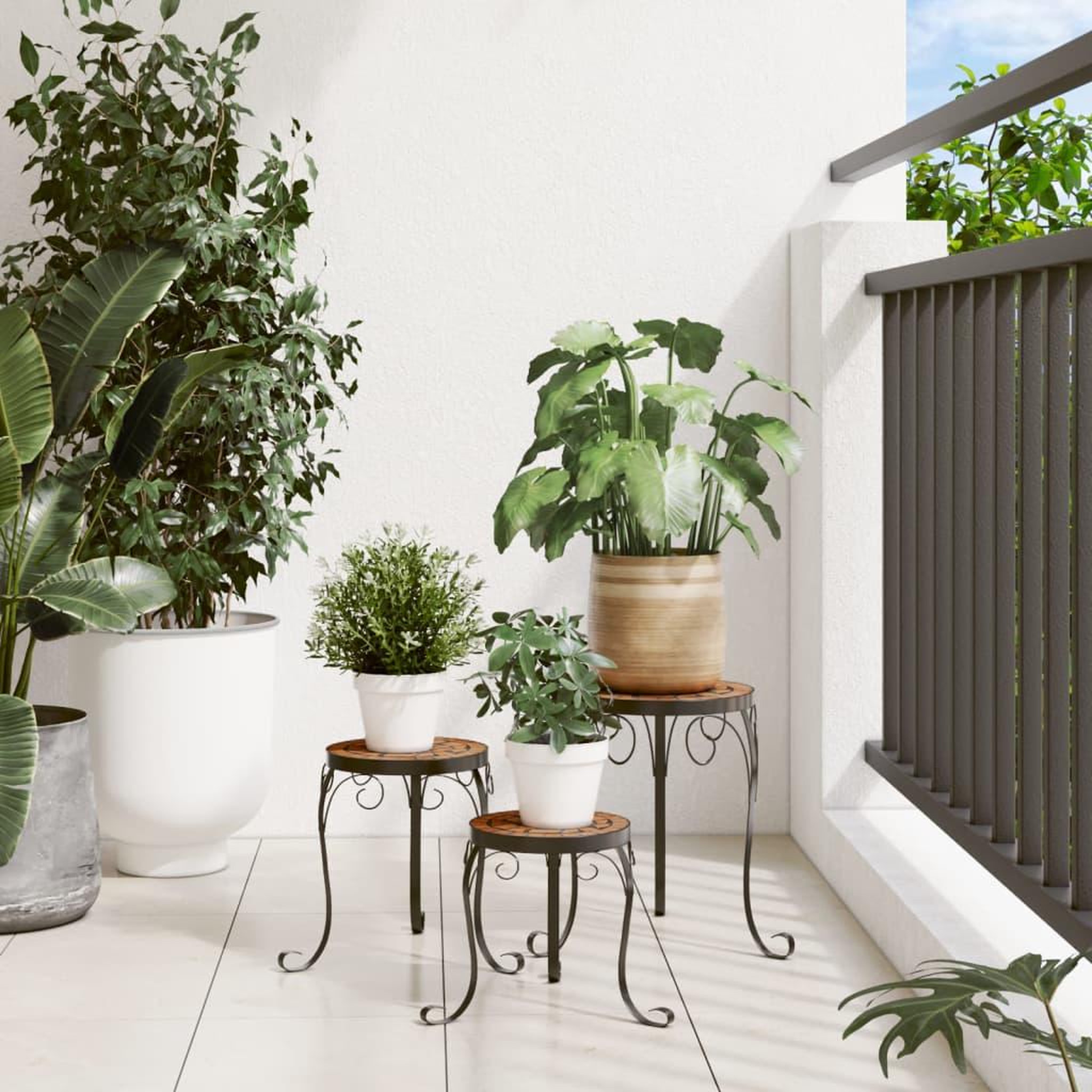 Voir la diapositive 3 : VIDAXL Supports de plantes 3 pcs terre cuite ceramique