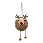 FEERIC LIGHT & CHRISTMAS Sujet de Noël Renne  Glacé  13cm Marron