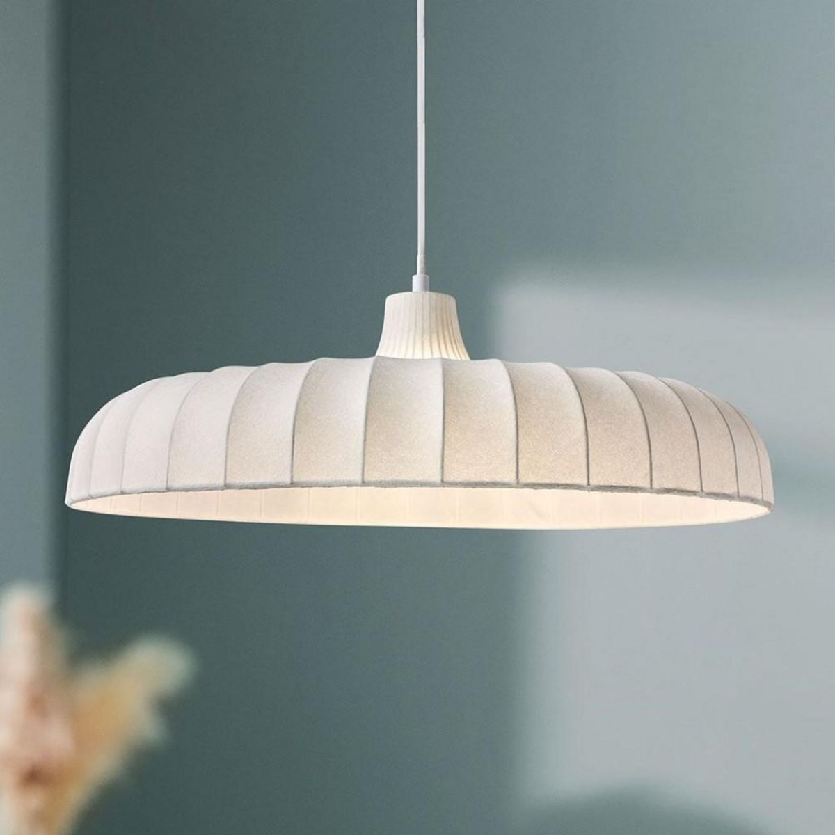 OSTARIA Suspension tissu blanche diamètre 50cm