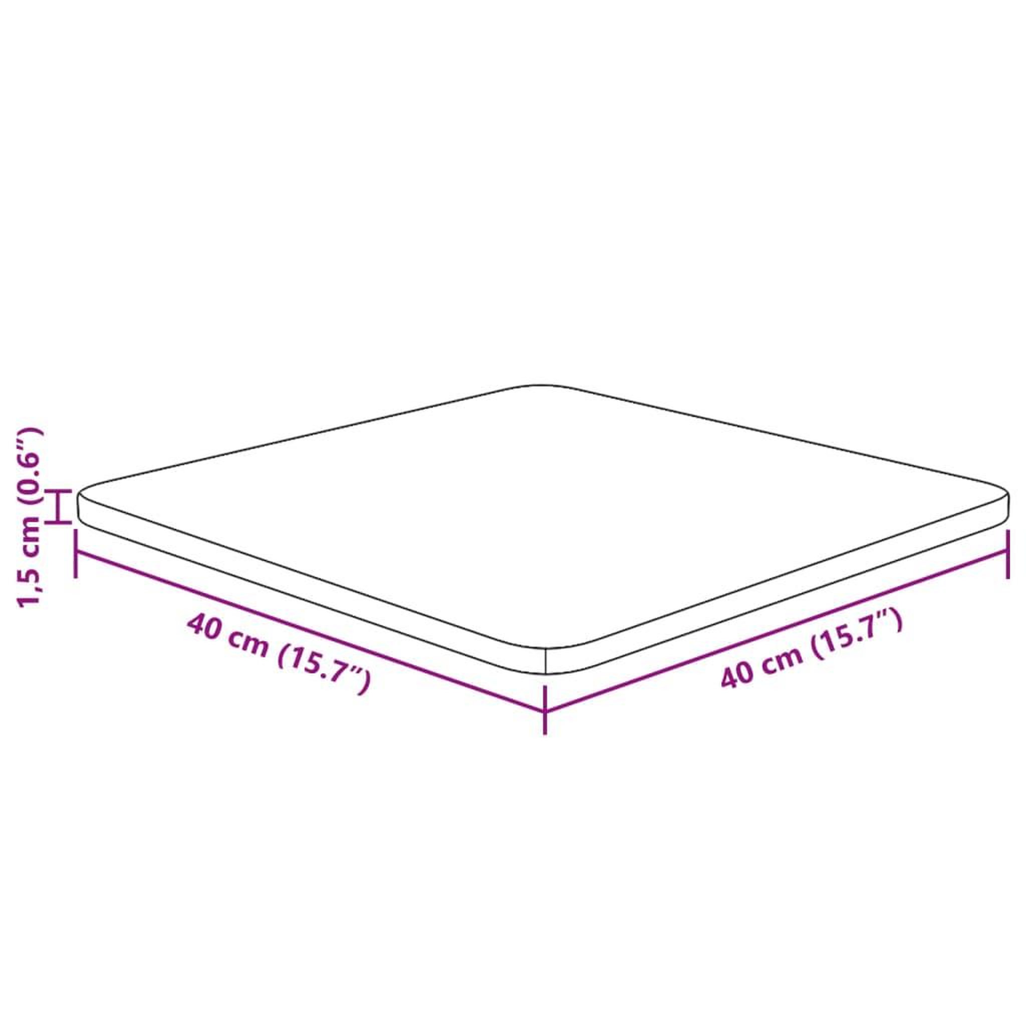 Voir la diapositive 4 : VIDAXL Dessus de table carre Marron clair40x40x1,5cm Bois chene traite