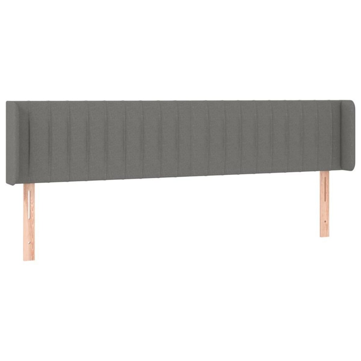 VIDAXL Tete de lit avec oreilles Gris fonce 203x16x78/88 cm Tissu