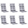 Voir la diapositive 3 : VIDAXL Coussins de chaise jardin a dossier haut lot de 6 carreaux gris