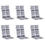 Voir la diapositive 3 : VIDAXL Coussins de chaise jardin a dossier haut lot de 6 carreaux gris