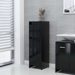 VIDAXL Armoire de salle de bain Noir 30x30x95 cm Bois d'ingenierie