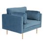 Voir la diapositive 2 : Paris Prix Fauteuil Design en Velours  Boom  110cm Bleu