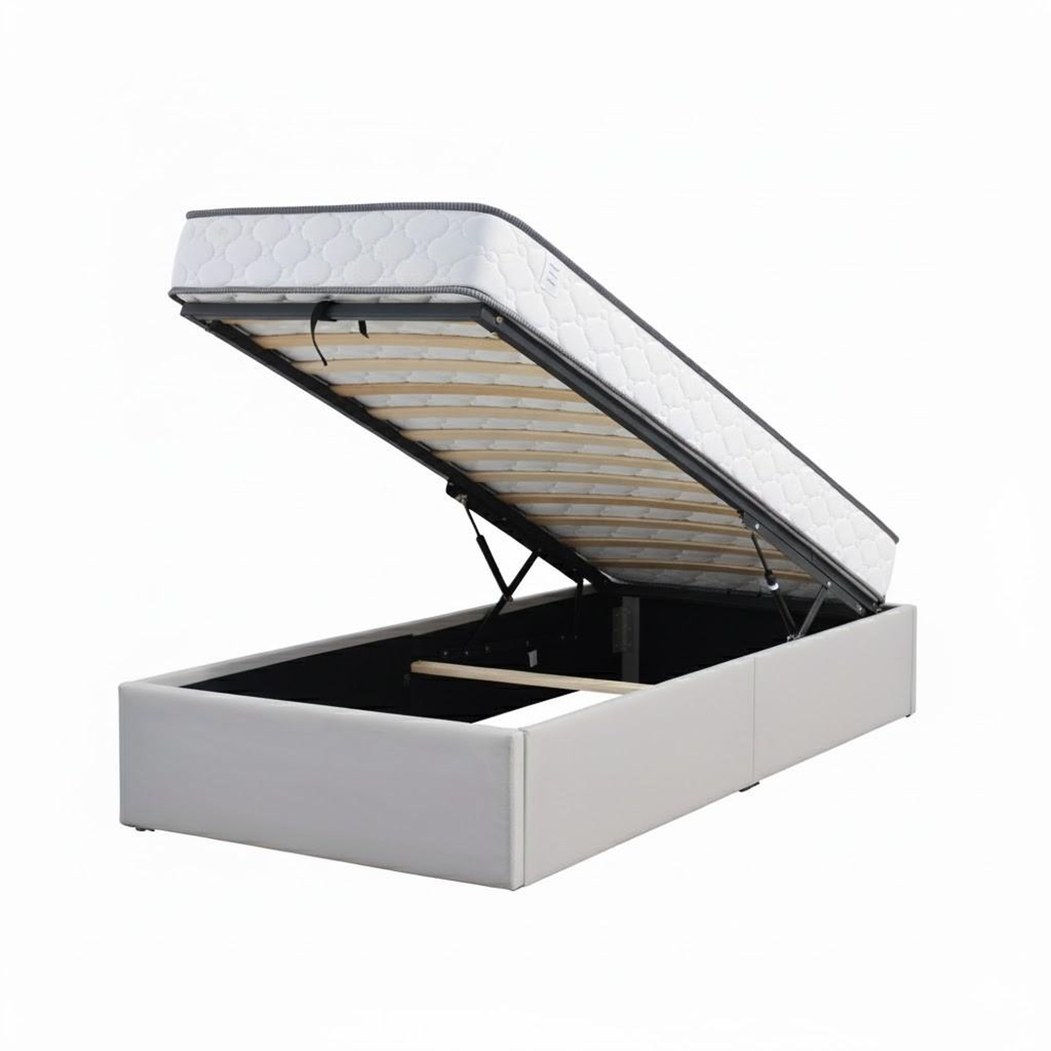 Voir la diapositive 2 : KING OF DREAMS Ensemble Lit Coffre et Matelas  Soutien Très Ferme Haute