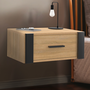 Voir la diapositive 2 : ID MARKET Lot de 2 tables de chevet murales ONYX 1 tiroir étagère suspendue bois et noir