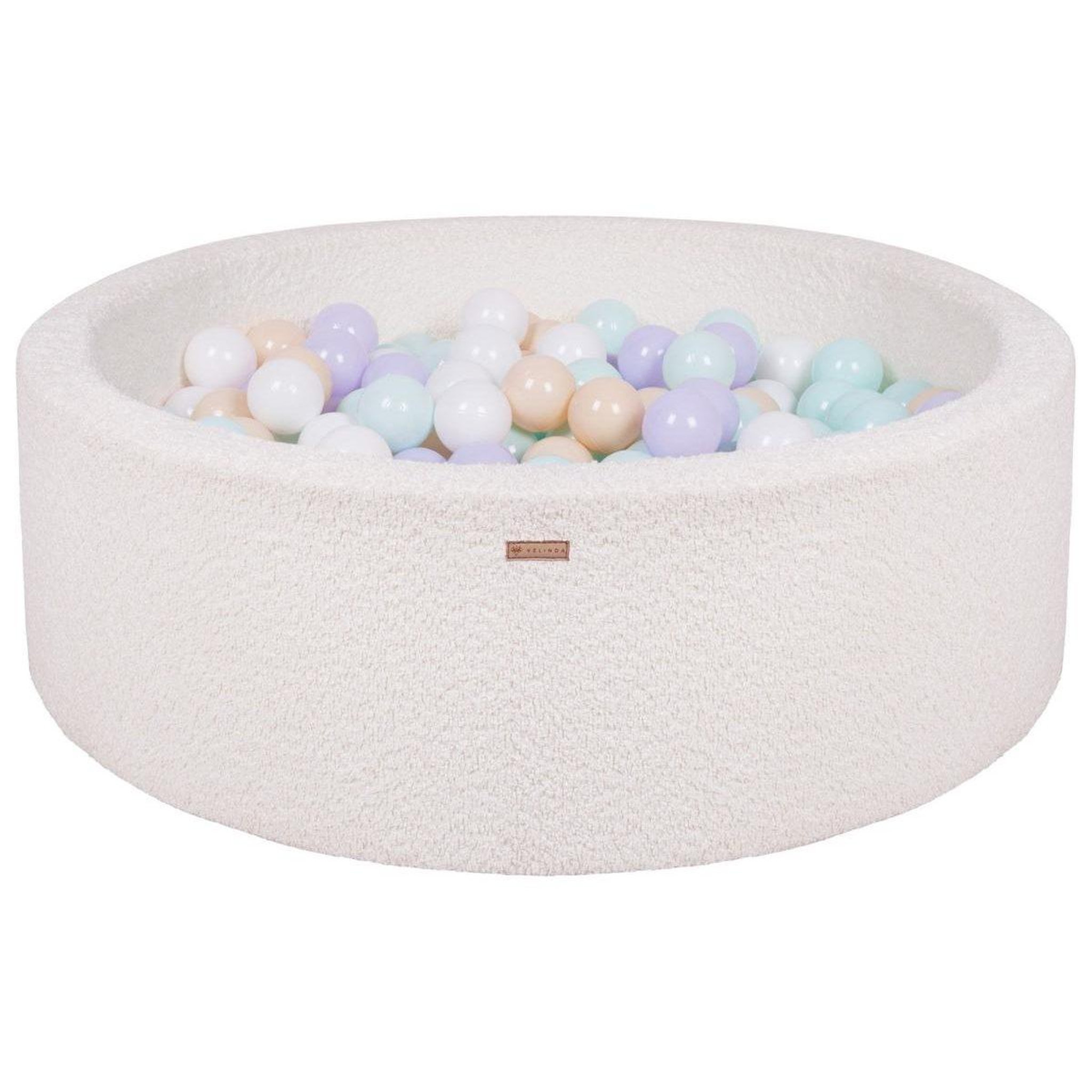 VELINDA Piscine à balles en boucle + 300 balles — crème/blanc, violet, cappuccino, Menthe