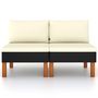 Voir la diapositive 2 : VIDAXL Canapes centraux 2 pcs Resine tressee et bois d'eucalyptus