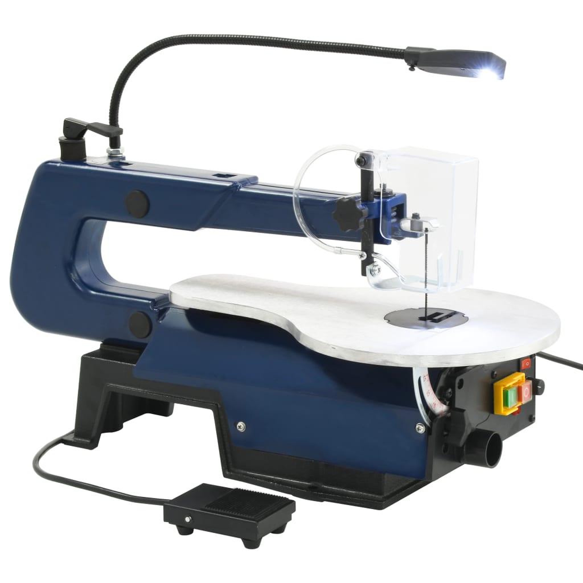 Voir la diapositive 2 : VIDAXL Scie a chantourner electrique avec pedale et lampe LED 125 W
