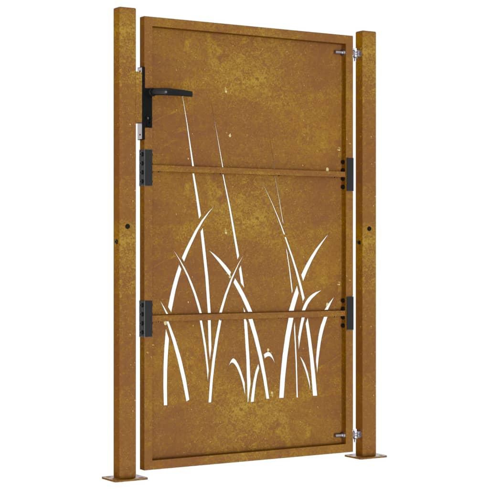 Voir la diapositive 5 : VIDAXL Portail de jardin 105x130 cm acier corten conception d'herbe