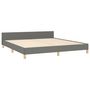 Voir la diapositive 5 : VIDAXL Cadre de lit sans matelas gris fonce 160x200 cm tissu