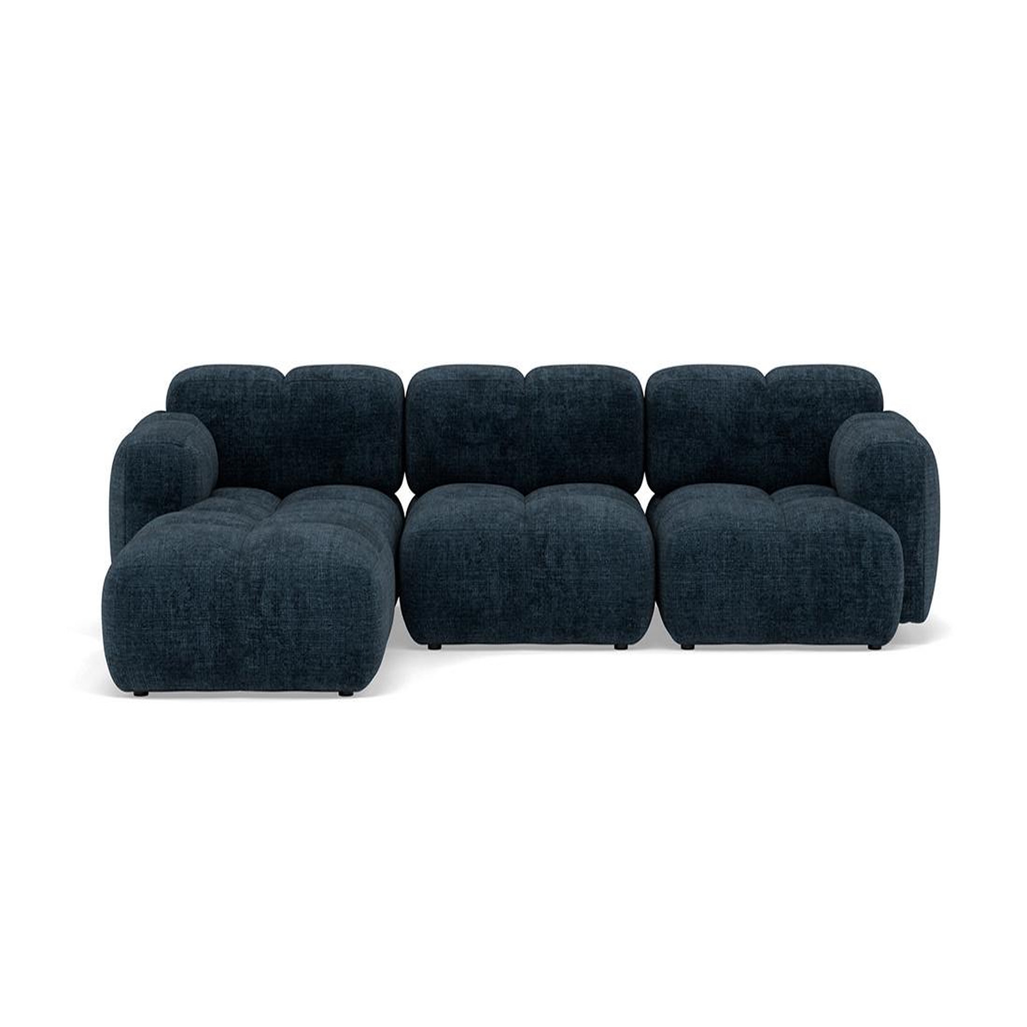 Voir la diapositive 1 : BEST MOBILIER Grace - canapé modulable d'angle réversible 4 places en velours texturé