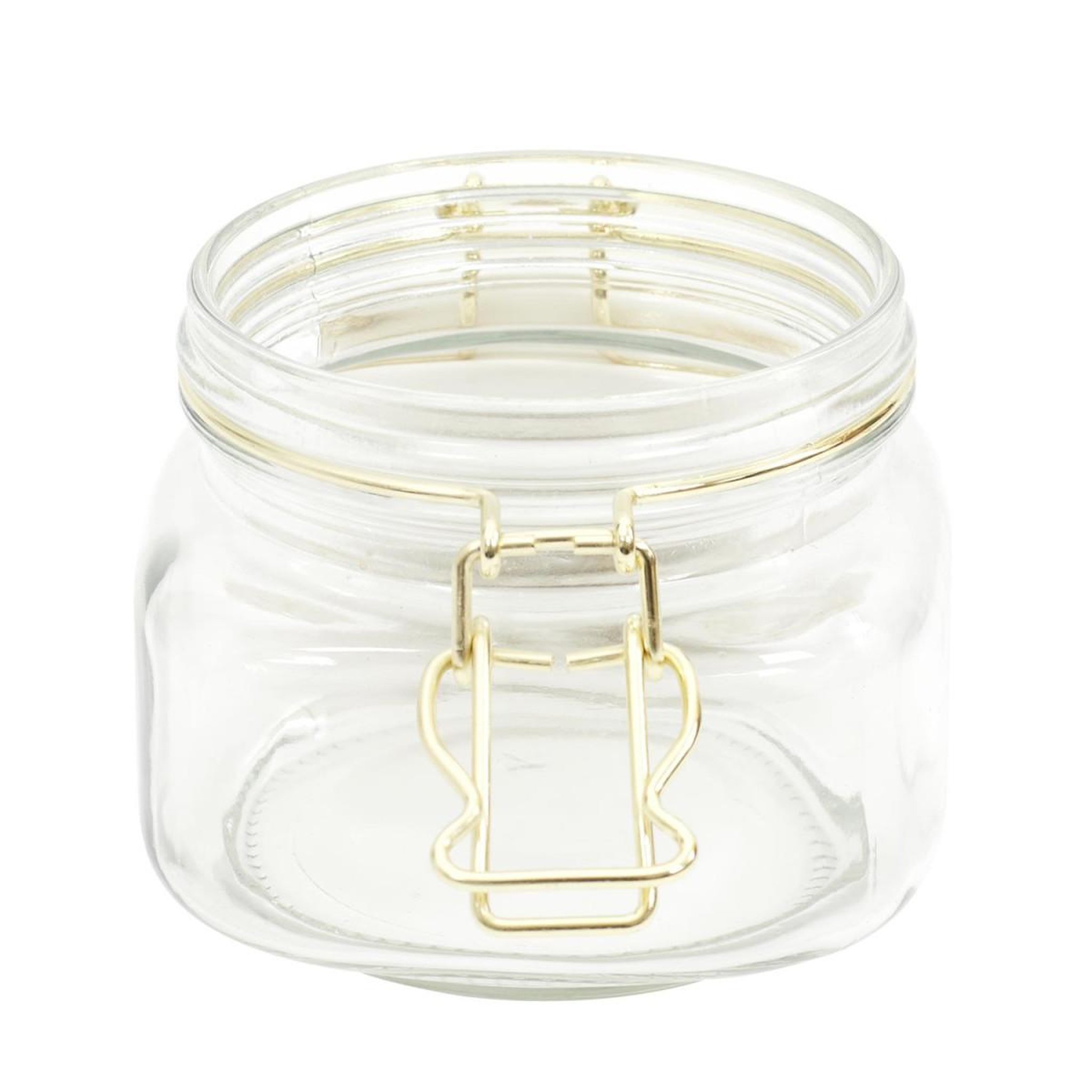 Voir la diapositive 3 : The Home Deco Factory Lot de 2 bocaux en verre  flocon  13cm blanc & doré