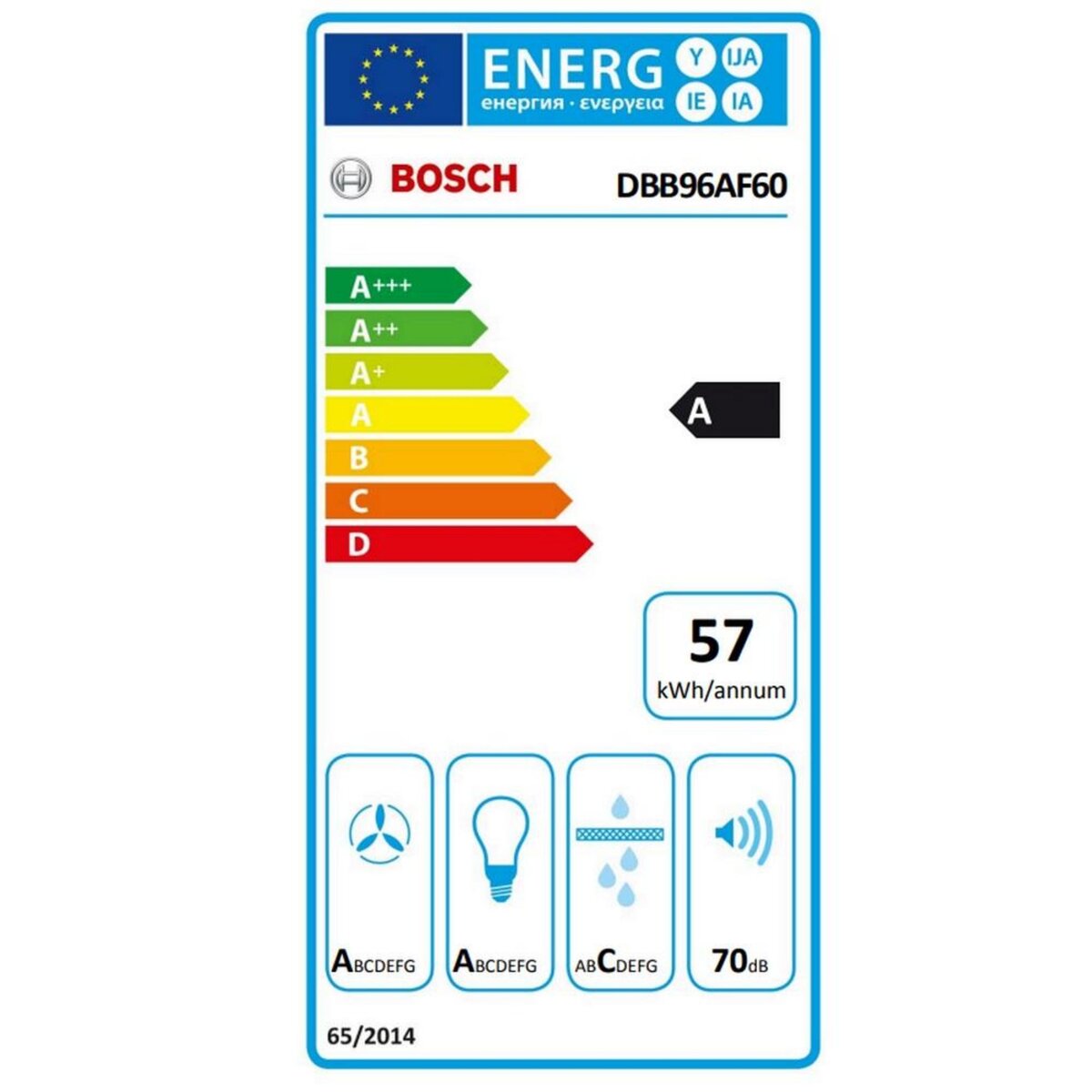 BOSCH Hotte box intégrée 90cm 620m3/h noir/verre - DBB96AF60