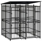 VIDAXL Chenil d'exterieur avec toit pour chiens Acier 3,69 m²
