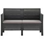Voir la diapositive 5 : VIDAXL Salon de jardin 2 pcs avec coussins PP Rotin Anthracite