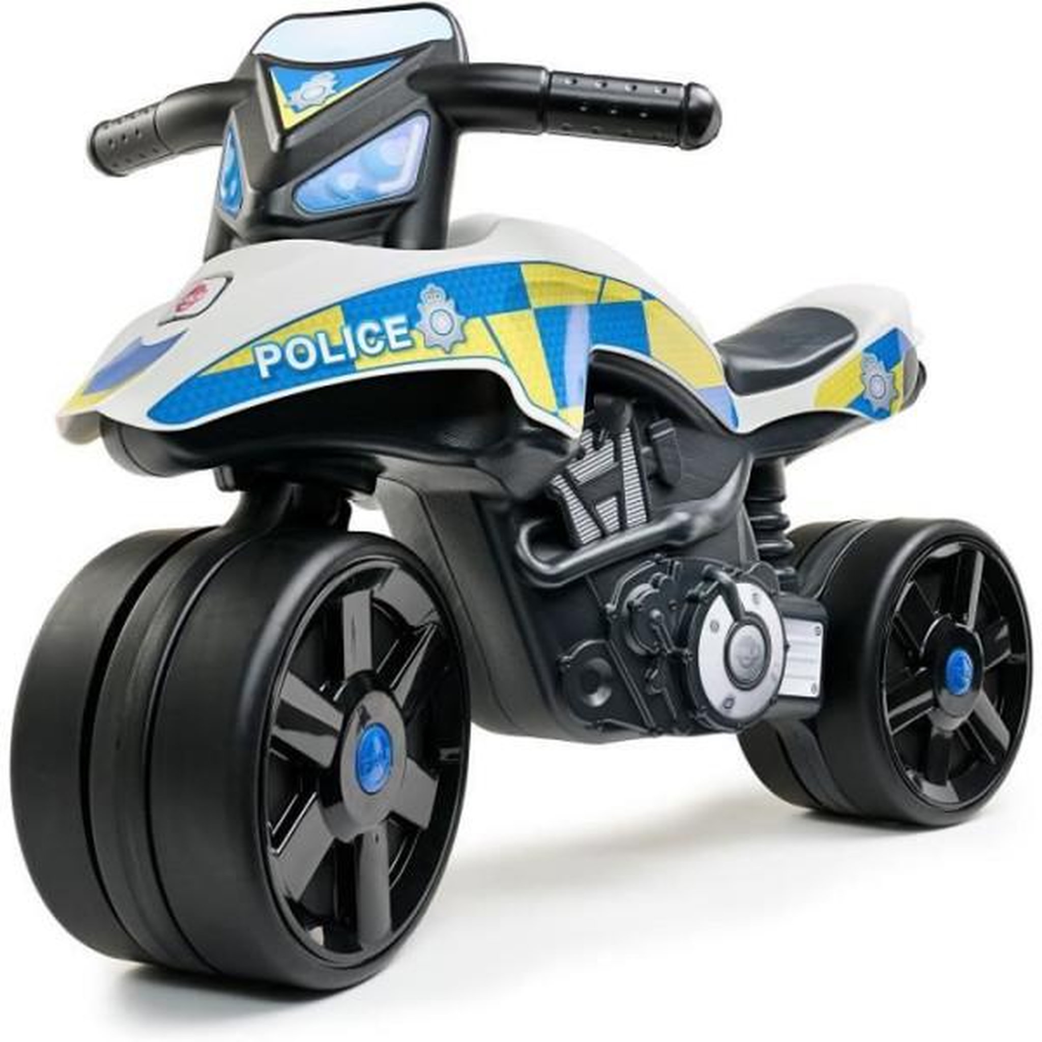 FALK Draisienne Velo  Moto Police - FALK - Larges roues et Guidon directionnel - Fabriqué en France - 40% de plastique recyclé - Des 2 an