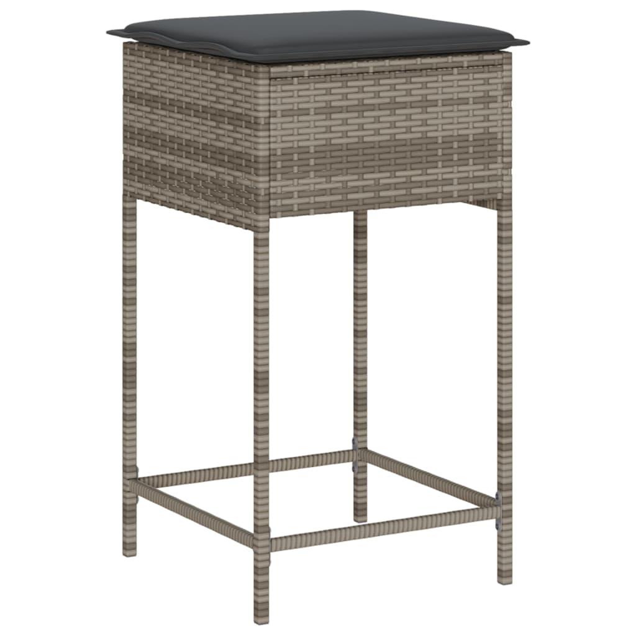 Voir la diapositive 4 : VIDAXL Ensemble de bar de jardin 9 pcs avec coussins gris poly rotin