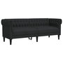 Voir la diapositive 2 : VIDAXL Canape Chesterfield 3 places noir tissu