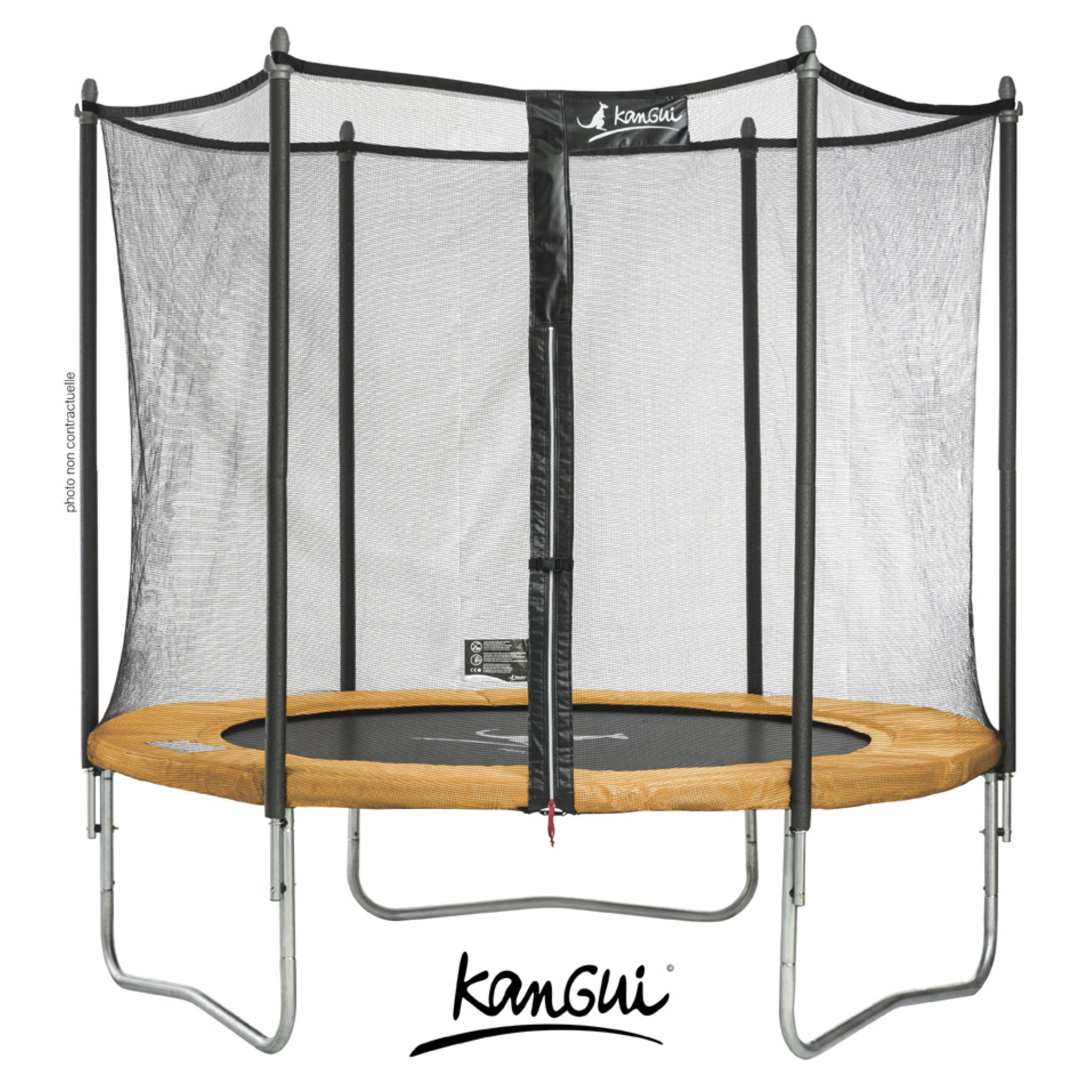 Trampoline Kangui Trampoline de jardin 305 cm + filet de sécurité JUMPI