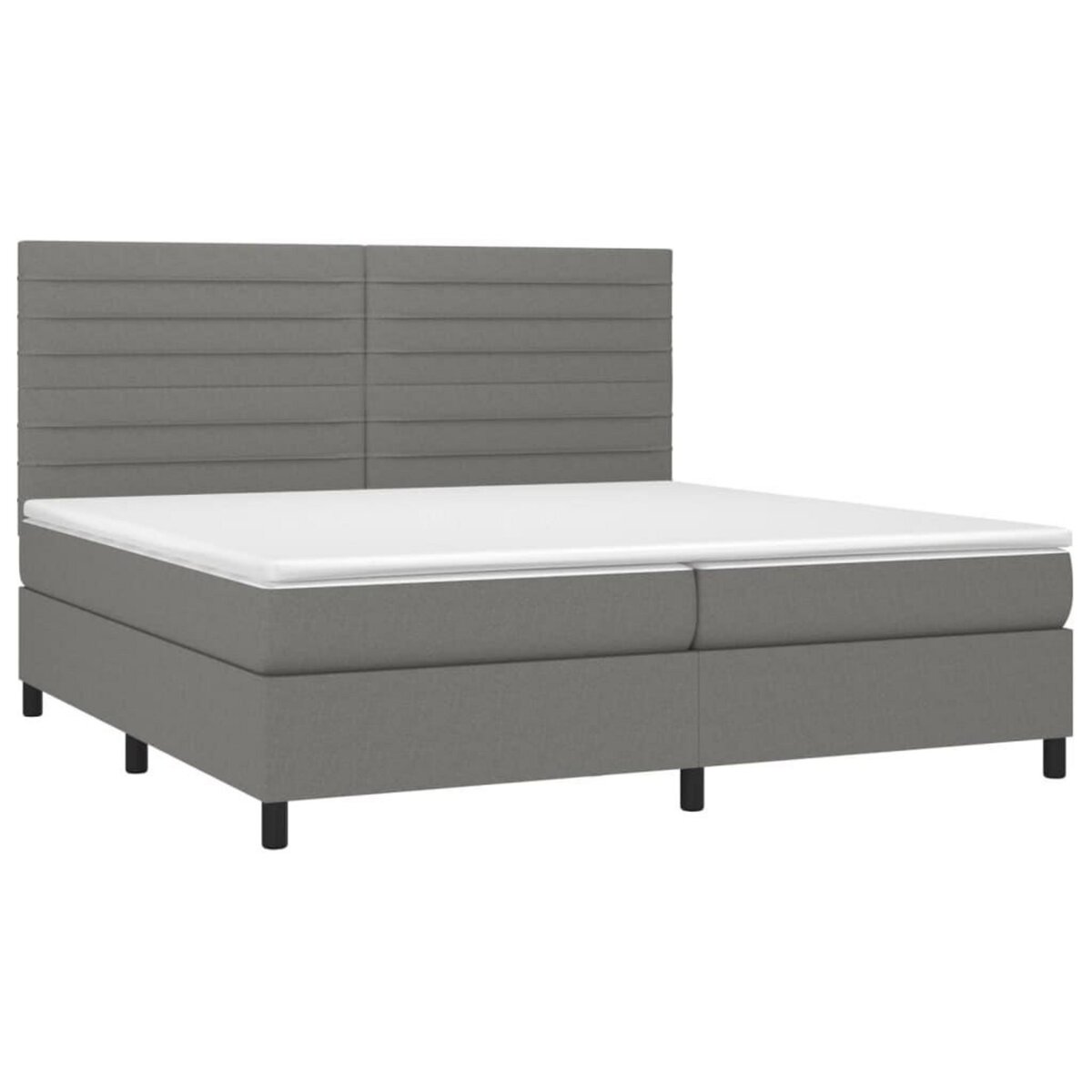 VIDAXL Sommier a lattes de lit avec matelas Gris fonce 200x200cm Tissu