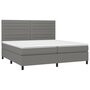 Voir la diapositive 3 : VIDAXL Sommier a lattes de lit avec matelas Gris fonce 200x200cm Tissu