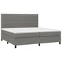 Voir la diapositive 3 : VIDAXL Sommier a lattes de lit avec matelas Gris fonce 200x200cm Tissu