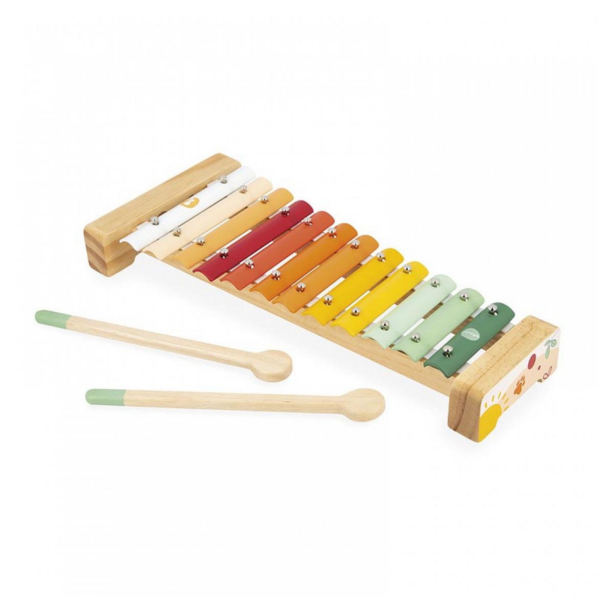 Xylophone Enfant Sunshine Janod - 12 Tons Bois Et Métal - Jouet D'éveil Musical Dès 18 Mois - J07619