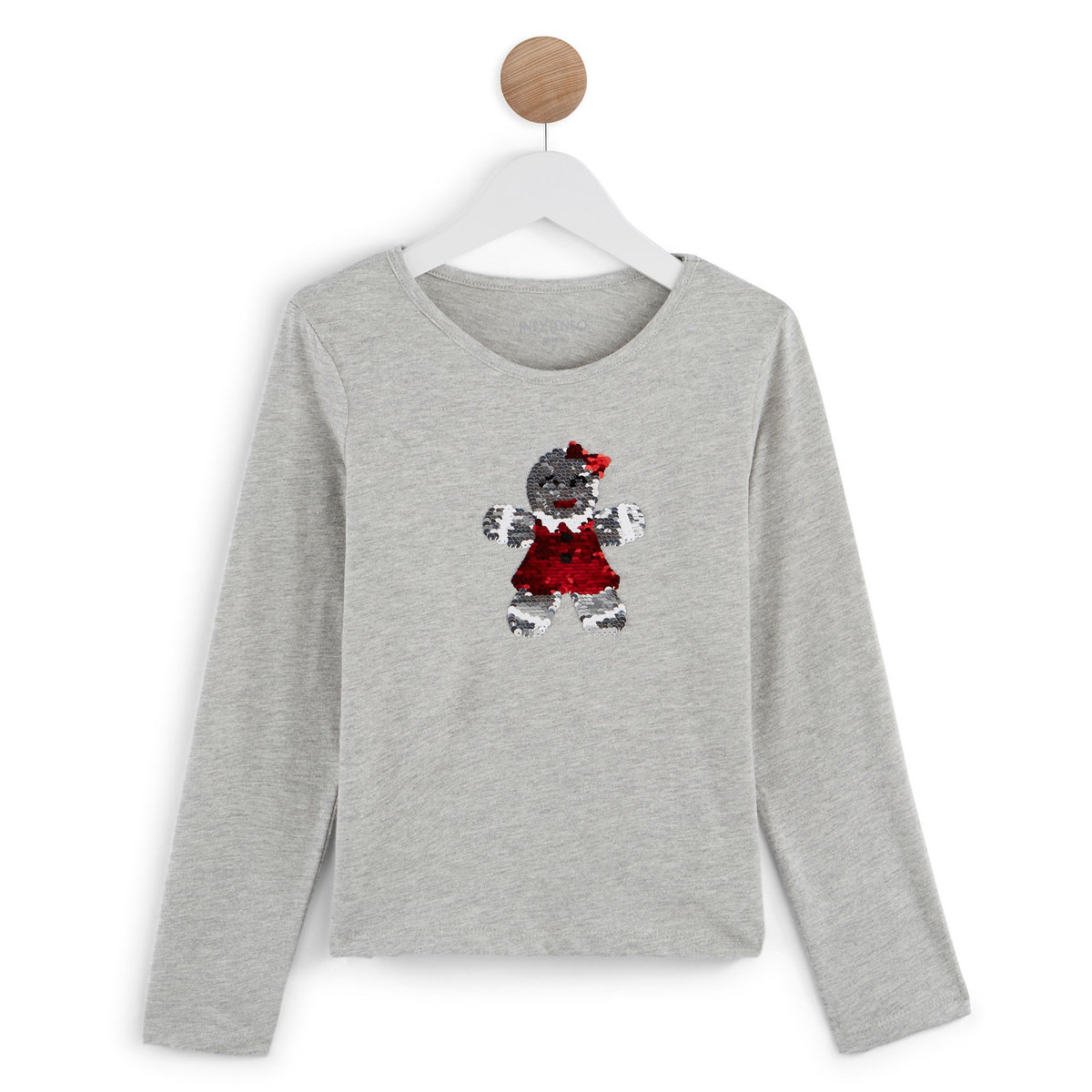 IN EXTENSO T-shirt manches longues à sequins réversibles fille