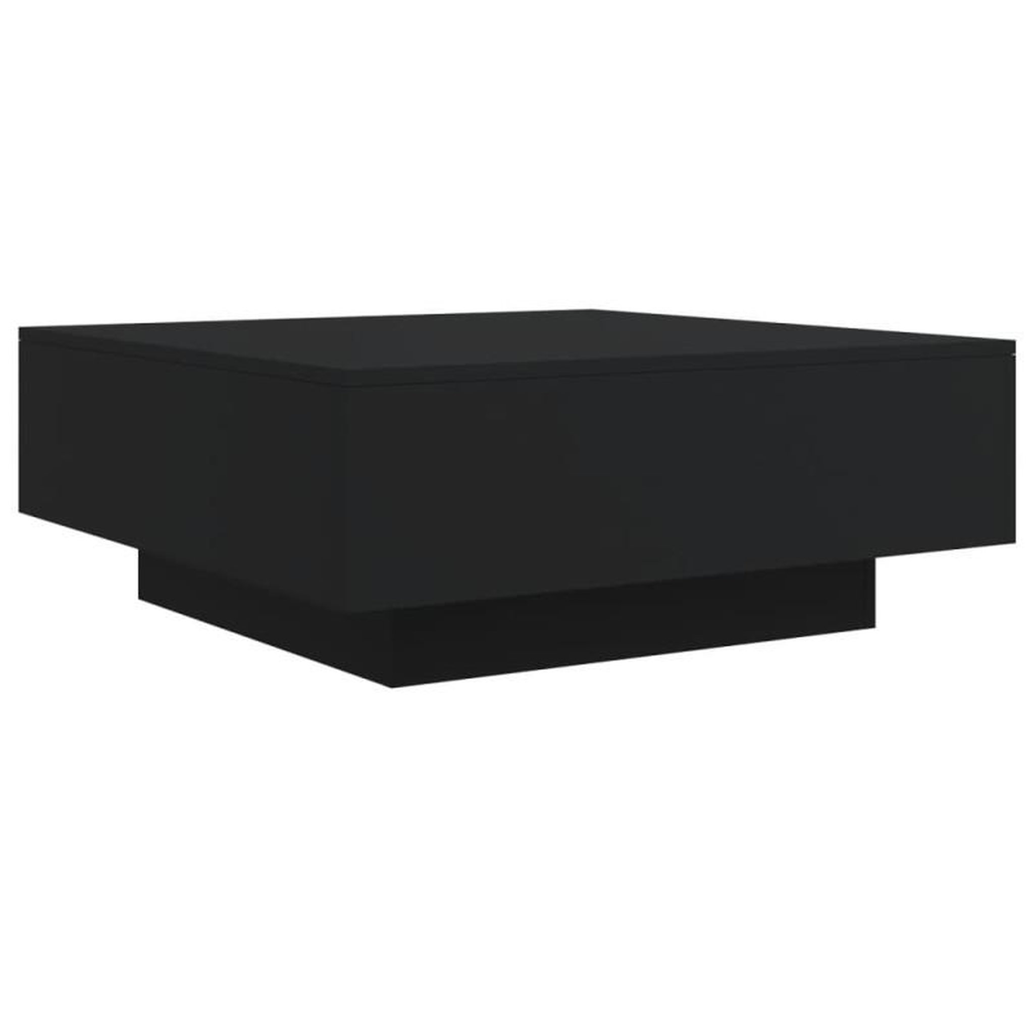 Voir la diapositive 3 : VIDAXL Table basse avec lumières LED noir 80x80x31 cm