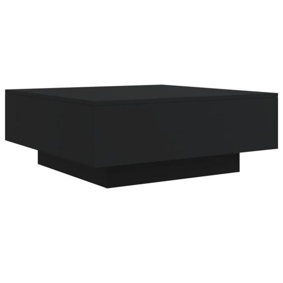 VIDAXL Table basse avec lumières LED noir 80x80x31 cm