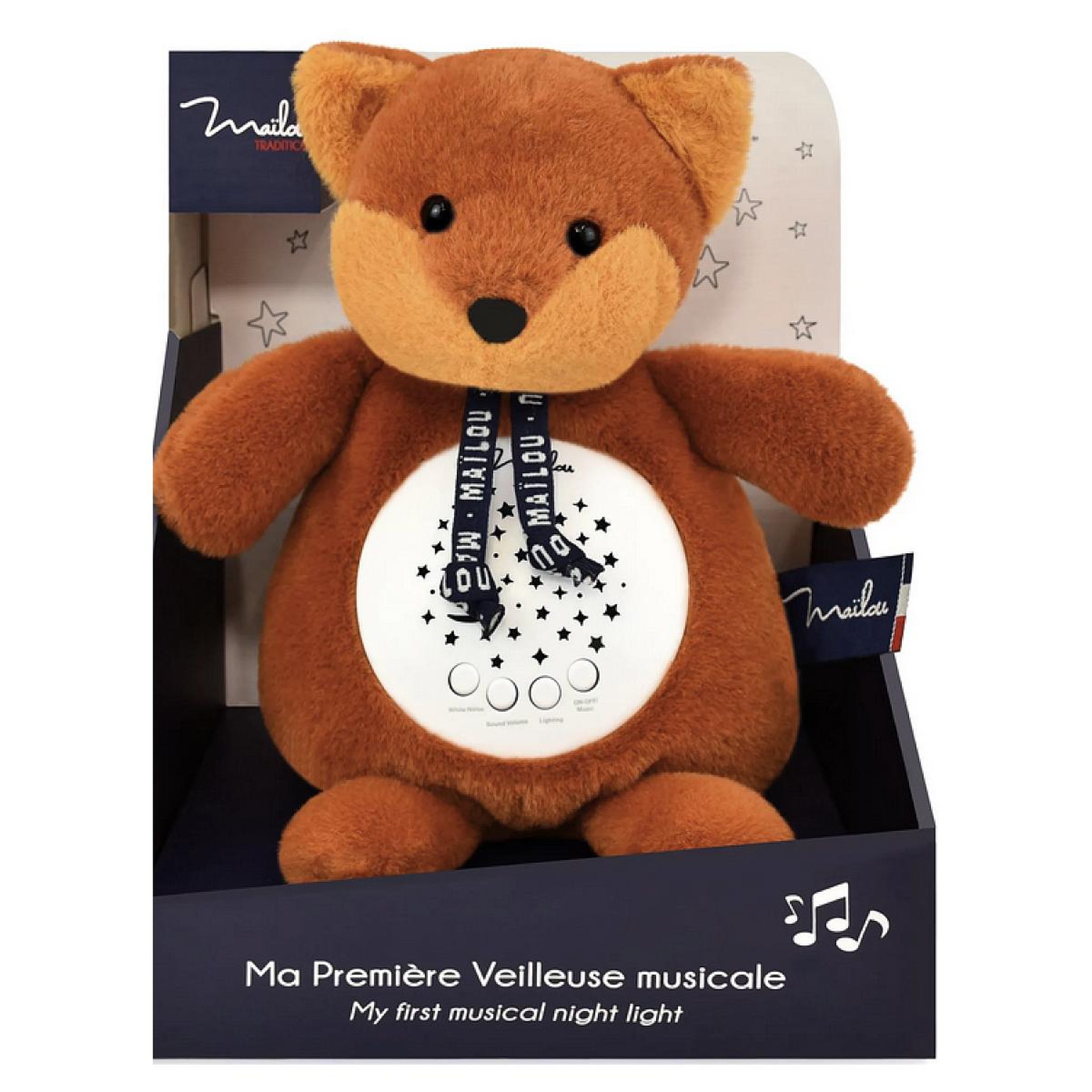 Voir la diapositive 2 : MAILOU Veilleuse bebe musicale - Renard dorlotin - Mailou
