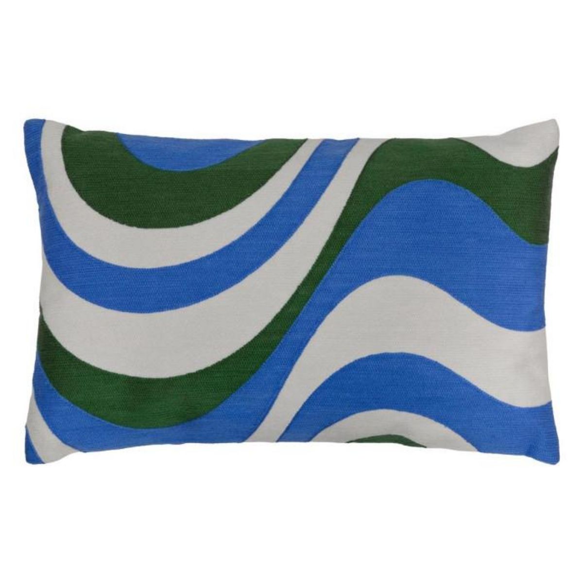 ATMOSPHERA Coussin Déco Brodé  Arty  30x50cm Bleu