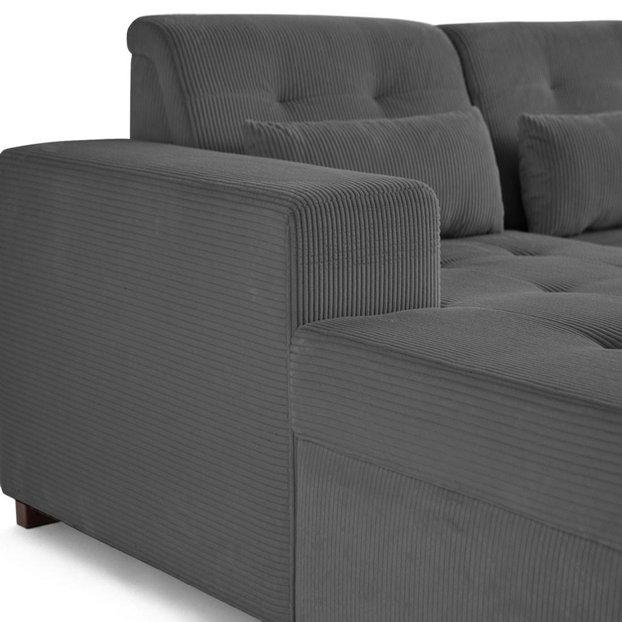 Voir la diapositive 6 : LISA DESIGN Vermont - canapé d'angle gauche - 4 places - convertible avec coffre - en velours côtelé
