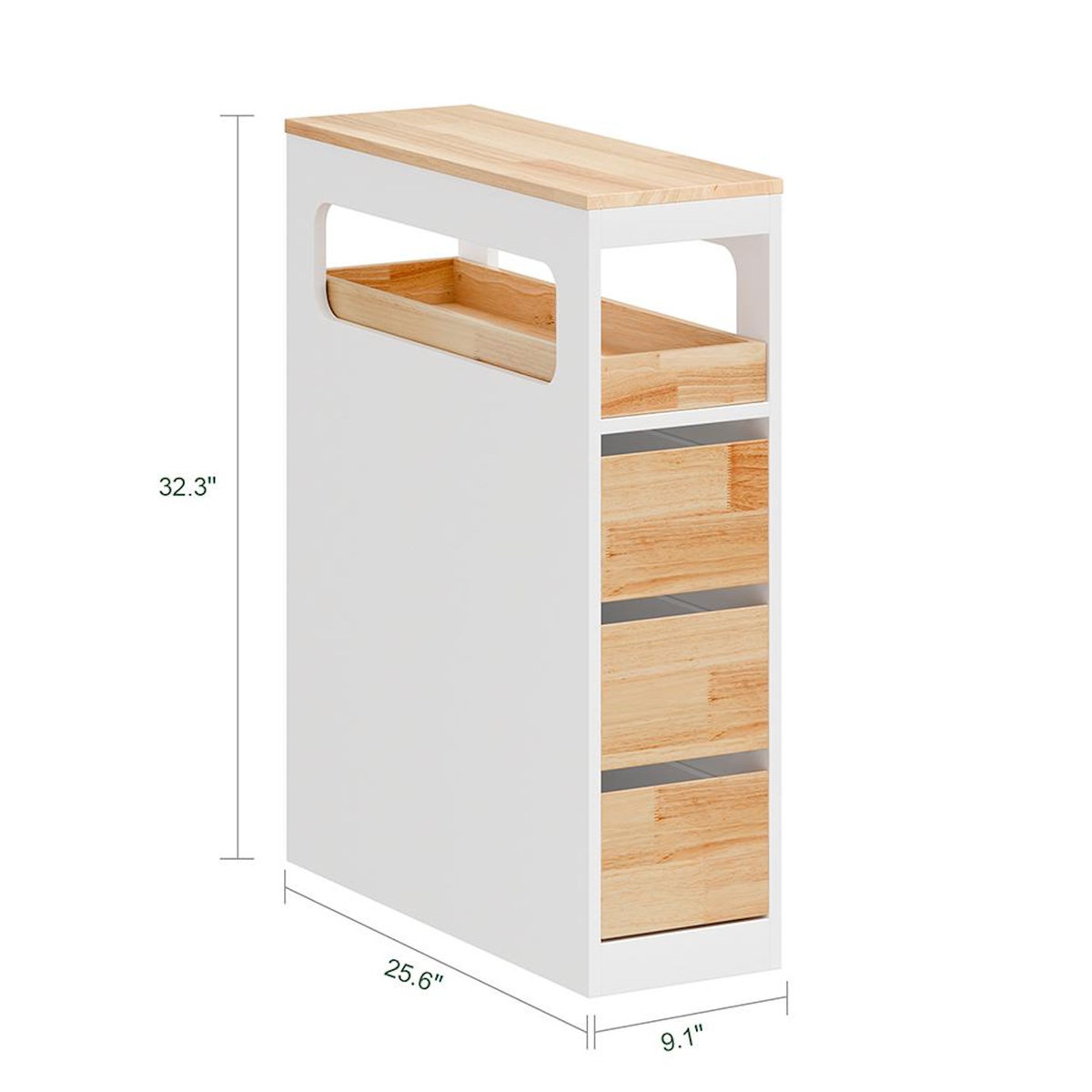 SOBUY SoBuy - Meuble bas de salle de bain à trois tiroirs - Blanc - 65x23x82cm - Minimaliste - BZR54-IV-NW