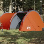 VIDAXL Tente de camping tunnel 4 personnes orange impermeable
