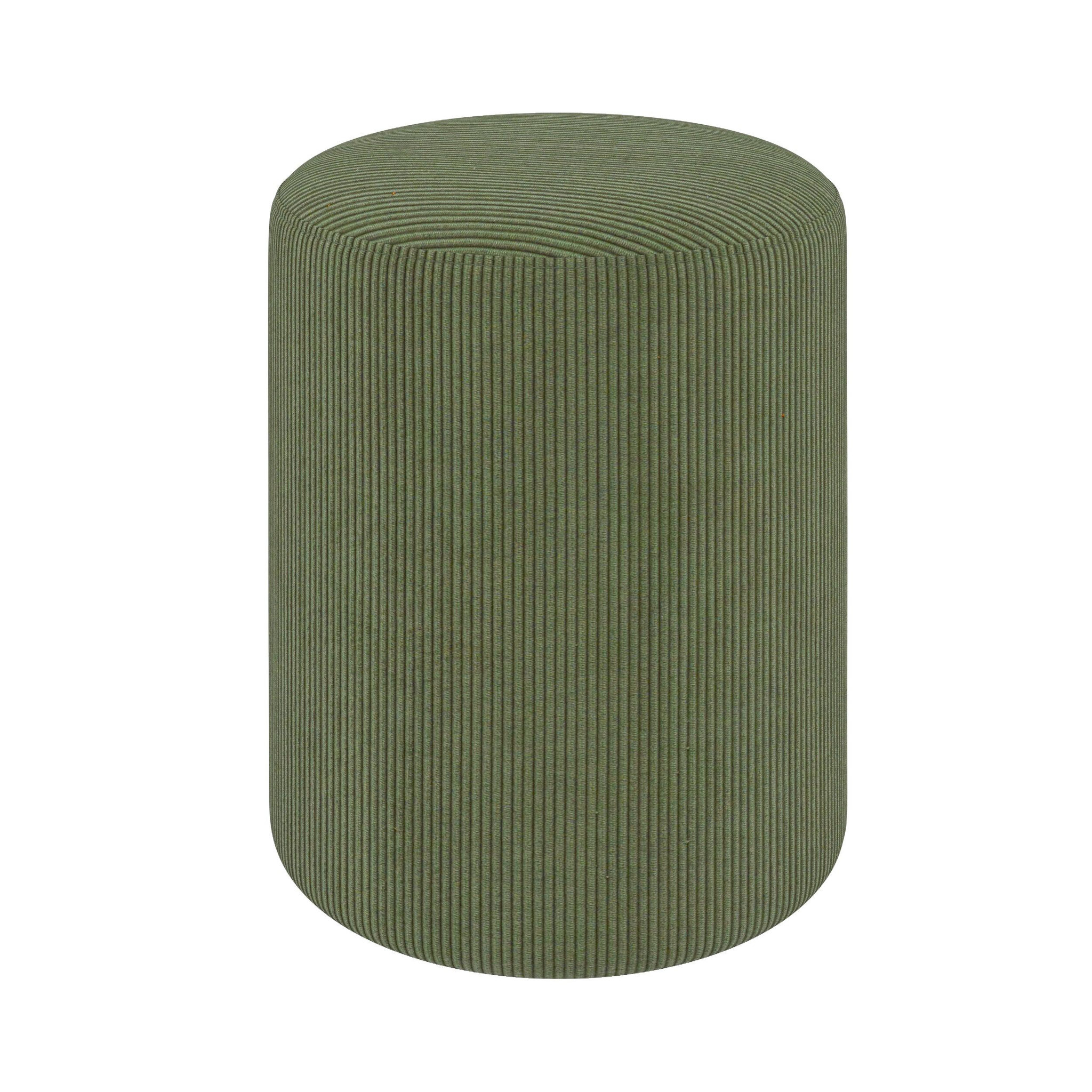 MAISON PAVANE Pouf rond en velours côtelé vert-lily